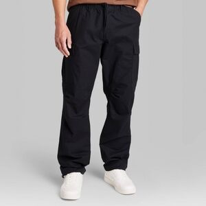 Men's Cargo Pants Original Use Black M Mid Rise, Tapered Leg, Elastic Waistband